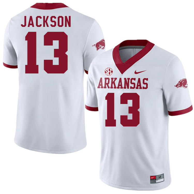 #13 Trever Jackson Arkansas Jersey,Arkansas Razorbacks College Football Jerseys Stitched-White  #13 Trever Jackson Arkansas Jersey,Arkansas Razorbacks College Football Jerseys Stitched-White
